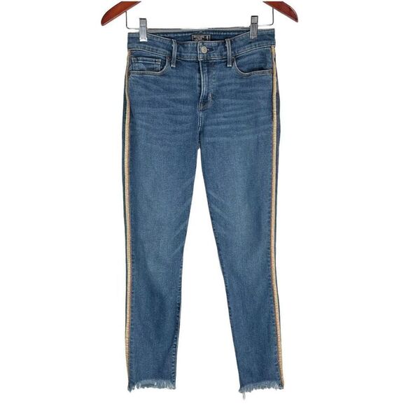 Abercrombie & Fitch Harper Ankle Jeans Blue Size 26/2R - Picture 2 of 16